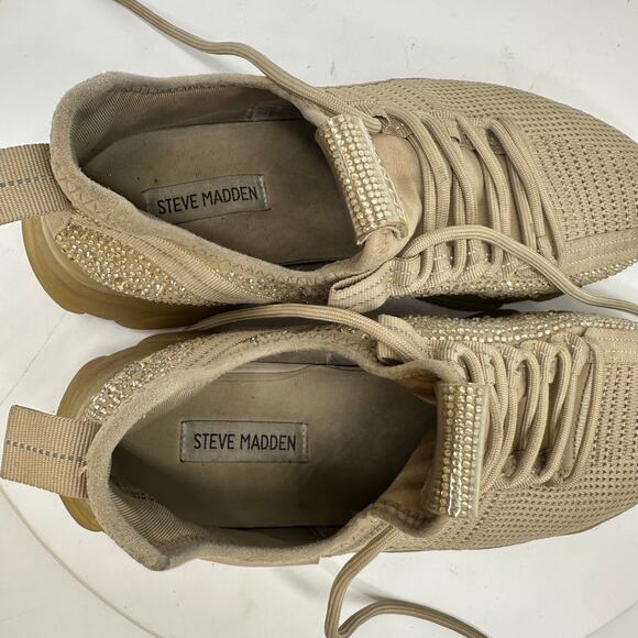 Steve Madden Maxima Glass Embellished  Fashion Sneakers Womens Size 11 Beaded - Picture 12 of 14